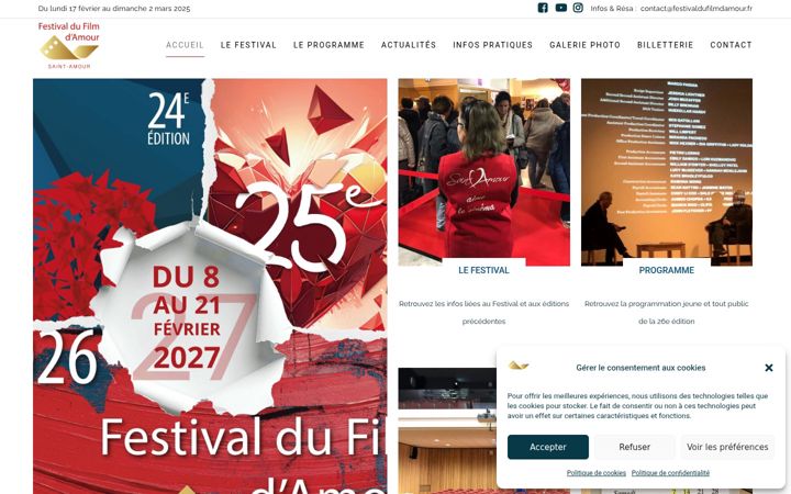 Screenshot of festivaldufilmdamour.fr