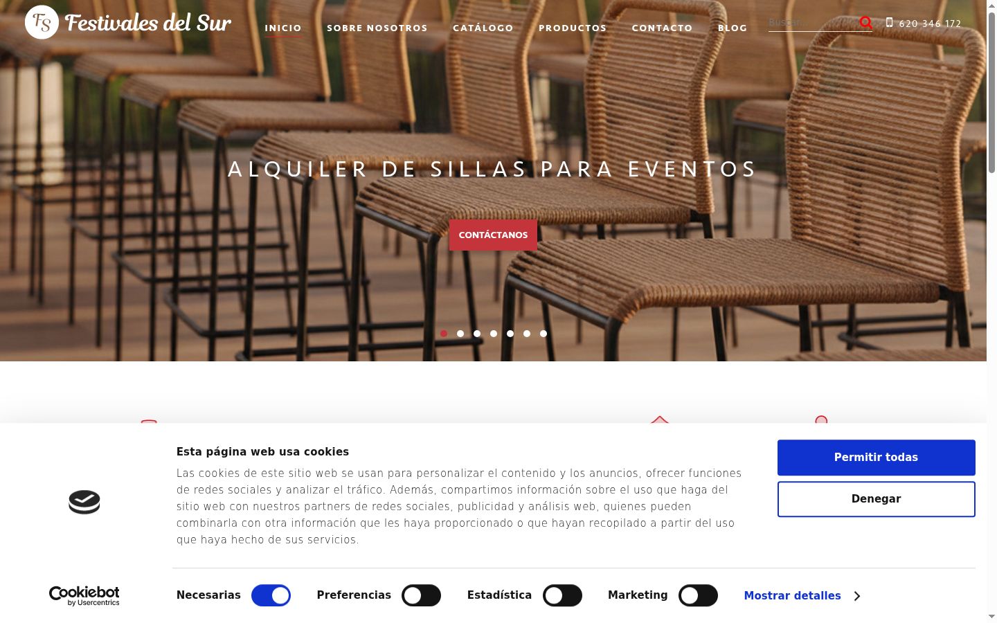 Screenshot del banner di consenso mostrato prima di qualsiasi interazione