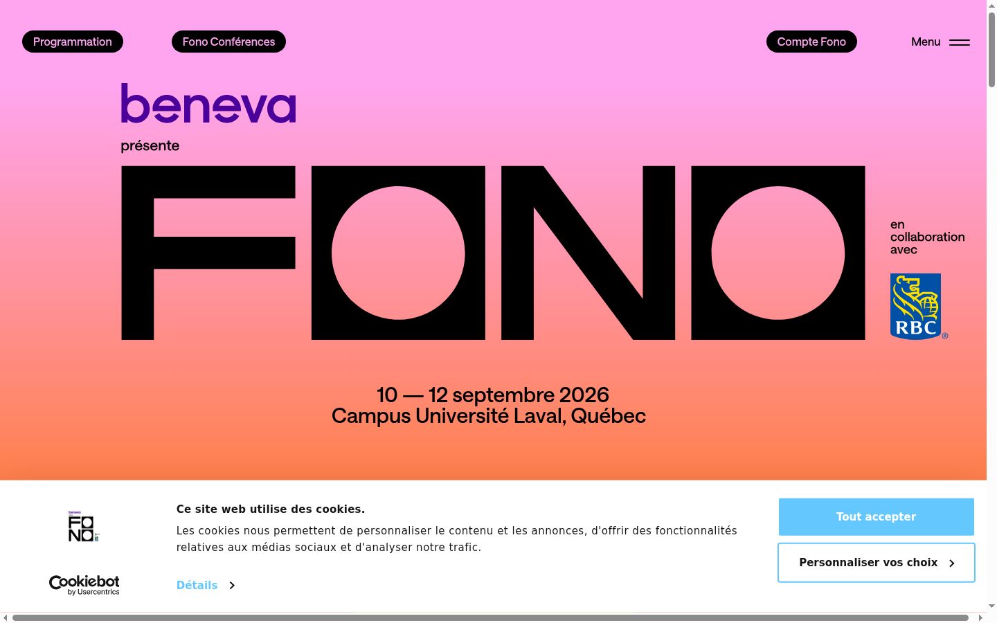 Captura de pantalla del banner de consentimiento mostrado antes de cualquier interacción