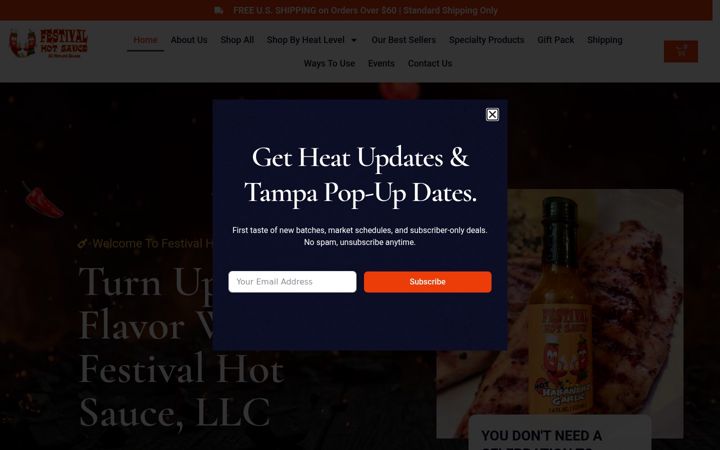 Screenshot of festivalhotsauce.com