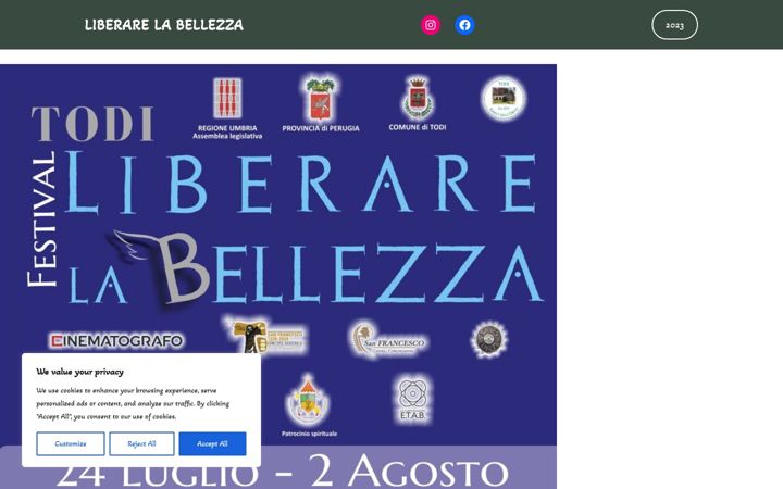 Screenshot ta' festivalliberarelabellezza.it