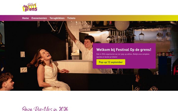Screenshot ta' festivalopdegrens.nl