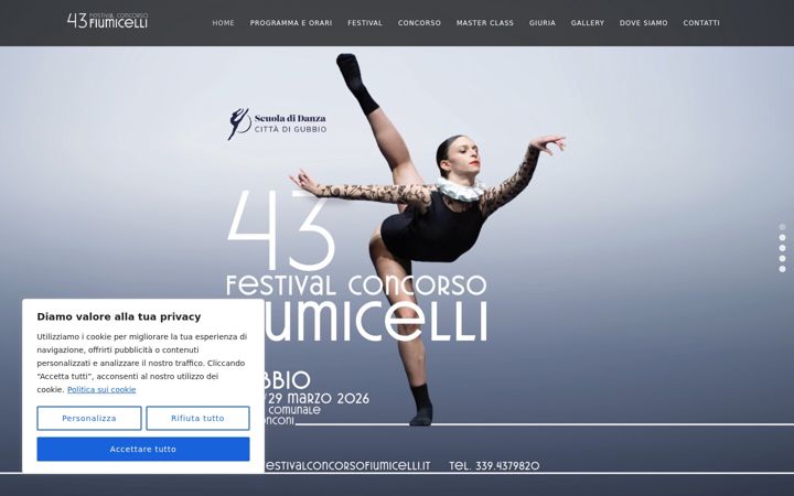 Screenshot of festivalscuoledanzafiumicelli.it