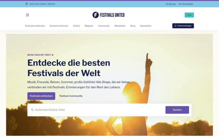Screenshot of festivalsunited.com