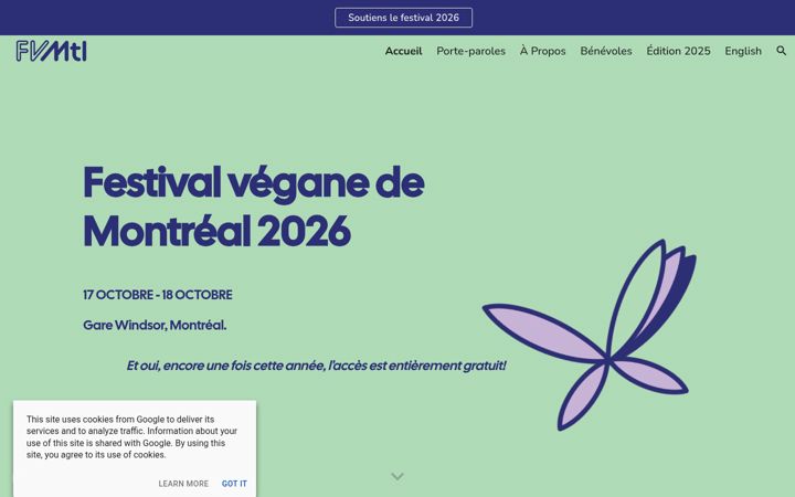 Screenshot of festivalveganedemontreal.com