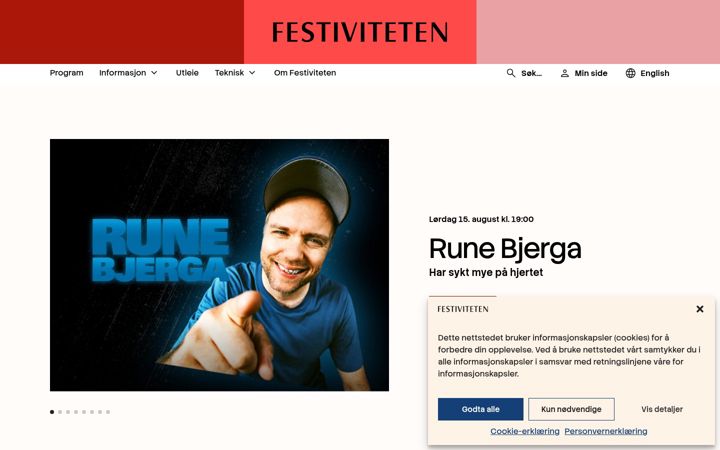 Screenshot of festiviteten.no