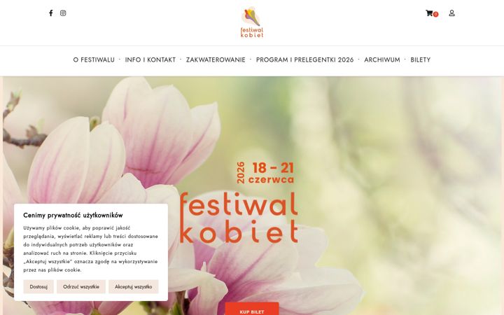 Screenshot of festiwalkobiet.com.pl