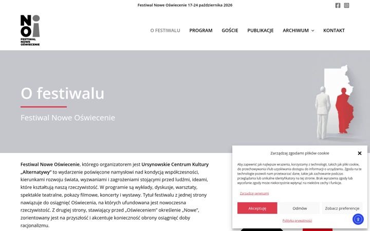 Screenshot of festiwalnoweoswiecenie.art