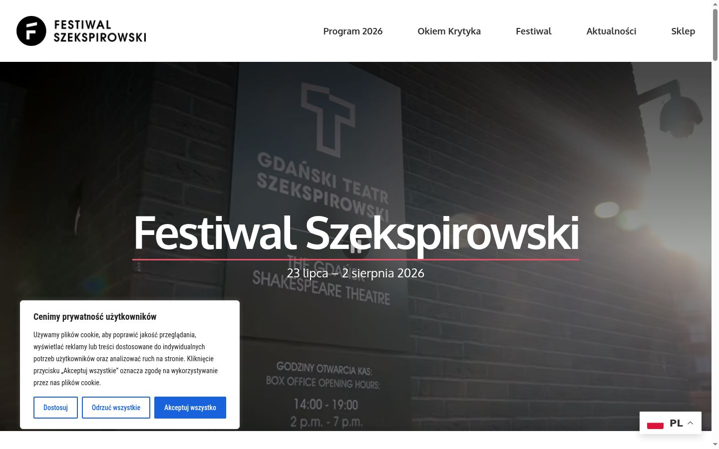 Screenshot del banner di consenso mostrato prima di qualsiasi interazione