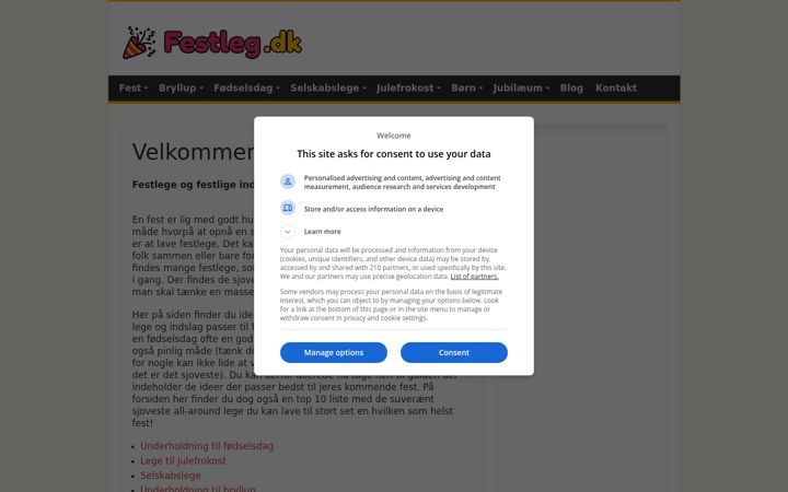 Screenshot of festleg.dk