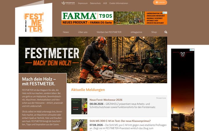 Skärmbild av festmeter.de