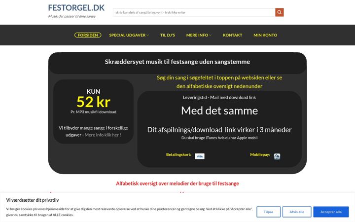 Screenshot of festorgel.dk