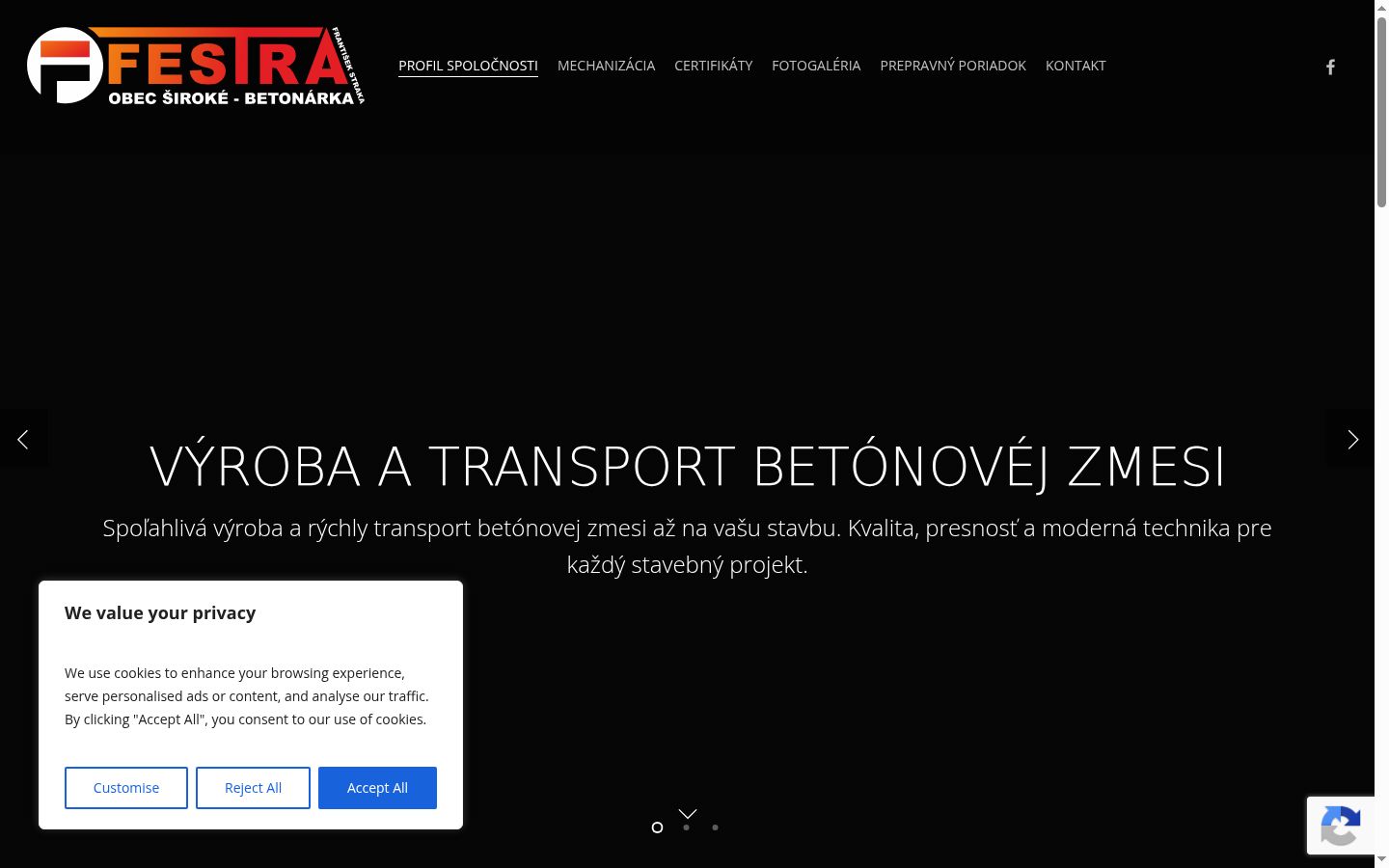 Posnetek zaslona pasice za privolitev, prikazane pred kakršno koli interakcijo