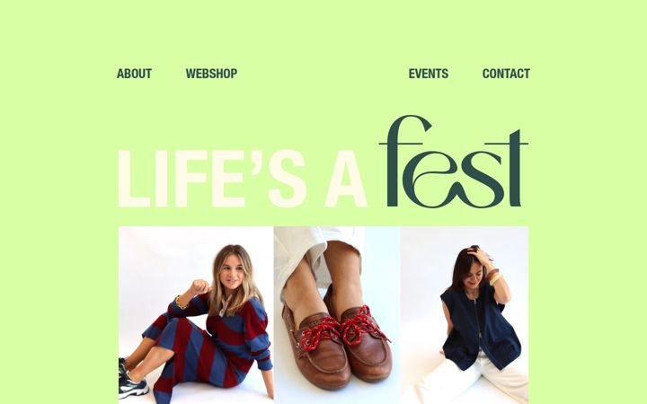 Screenshot ta' feststore.be