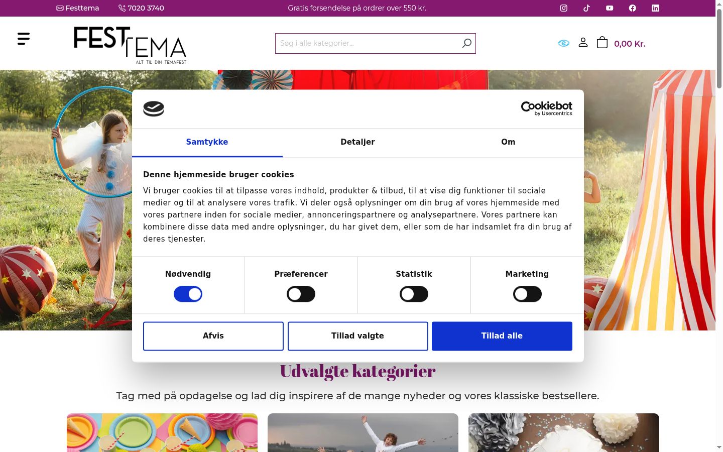 Képernyőkép a bármilyen interakció előtt megjelenő hozzájárulási bannerről