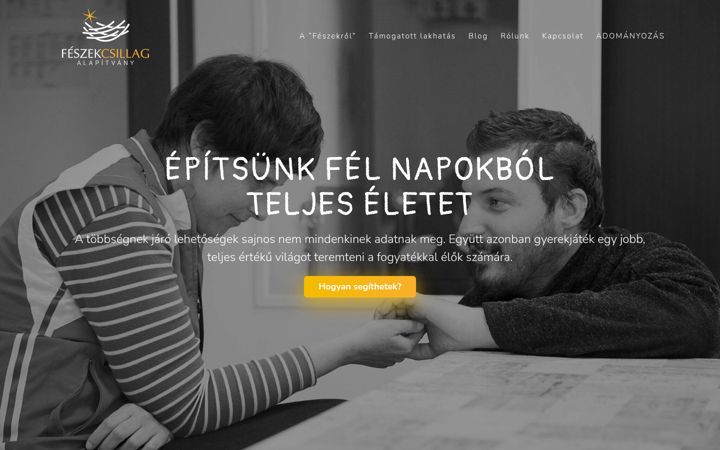 Snímek obrazovky feszekcsillag.hu