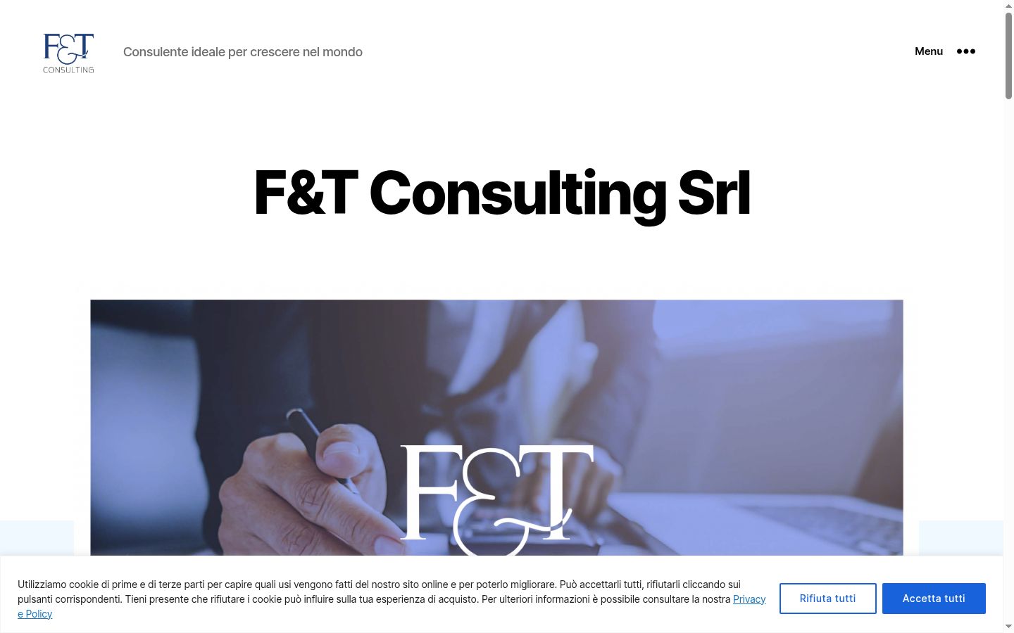 Screenshot del banner di consenso mostrato prima di qualsiasi interazione