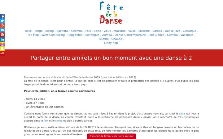 Screenshot of fetedeladanse.be