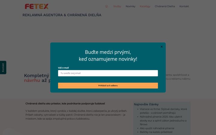 Screenshot di fetex.sk