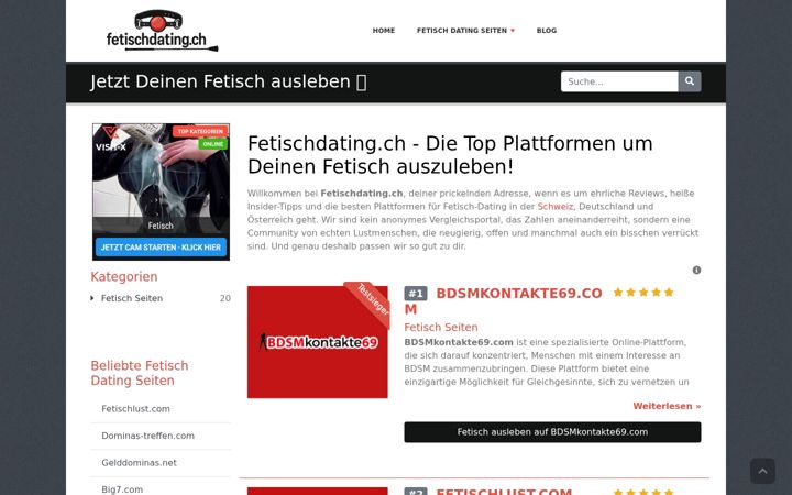 Screenshot of fetischdating.ch