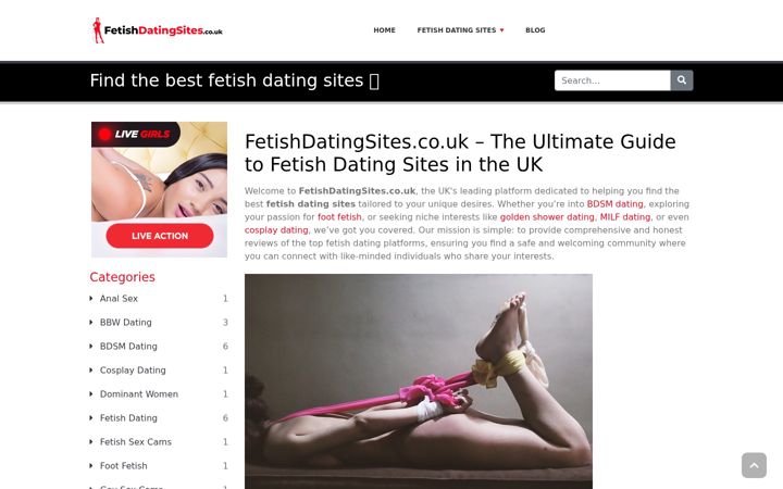 Screenshot of fetishdatingsites.co.uk
