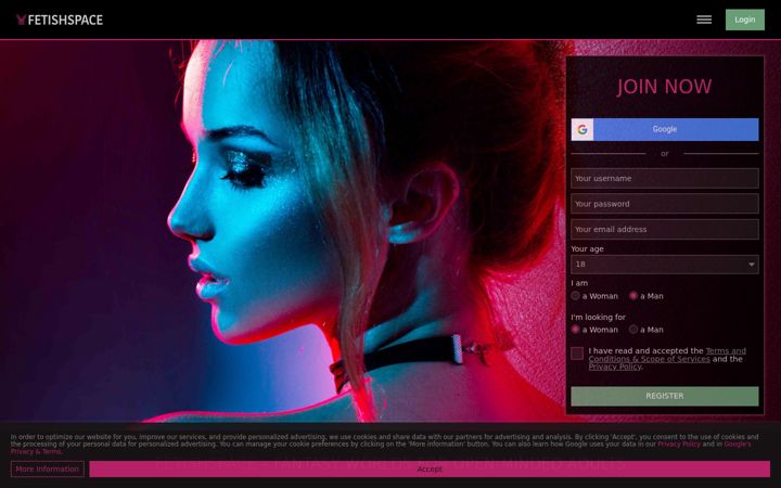 Screenshot of fetishspace.com