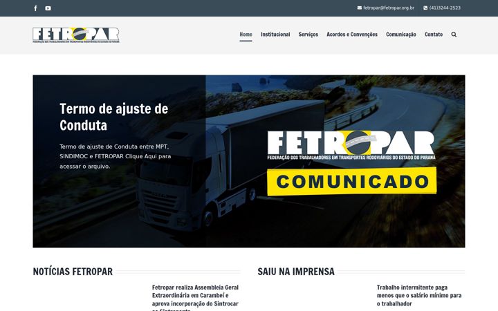 Screenshot of fetropar.org.br