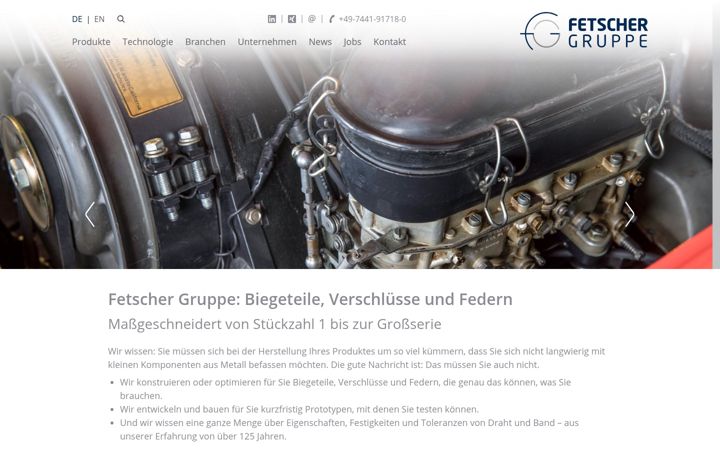 Snímek obrazovky fetscher-gruppe.de