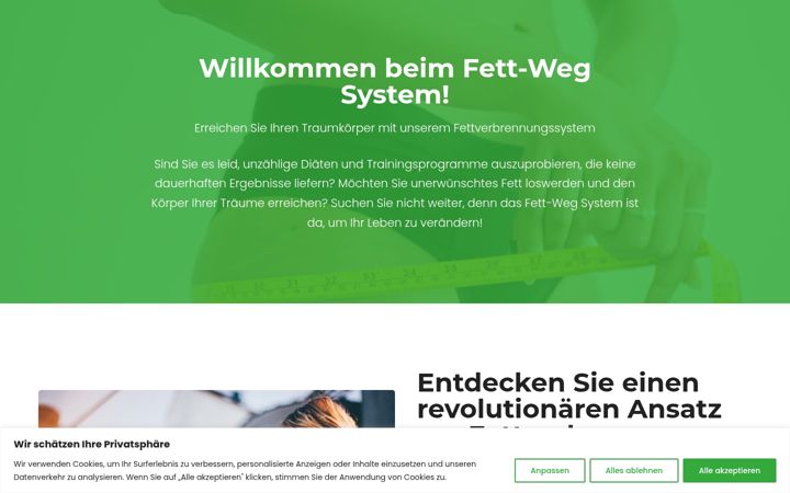 Snímek obrazovky fett-weg-system.de