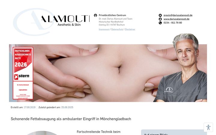 Skärmbild av fettabsaugen-moenchengladbach.de
