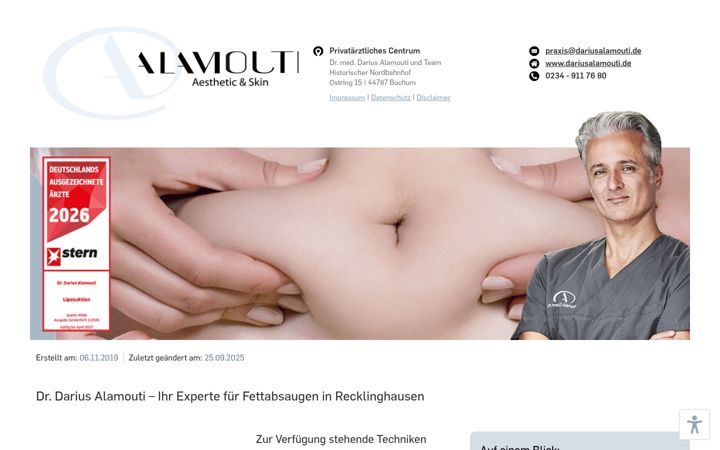 Skärmbild av fettabsaugen-recklinghausen.de
