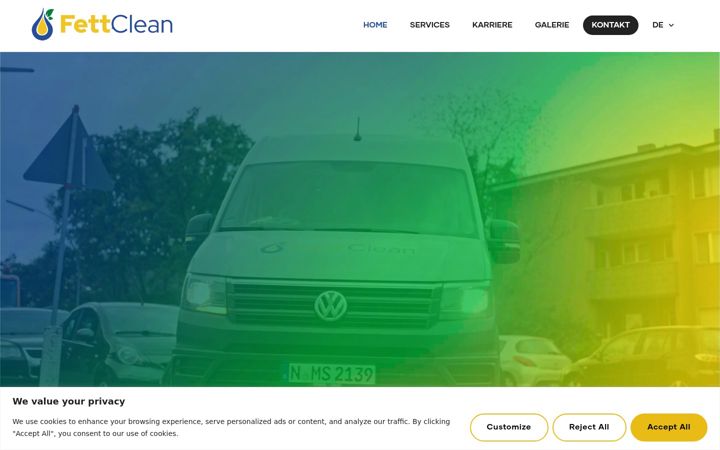 Skärmbild av fettclean.de