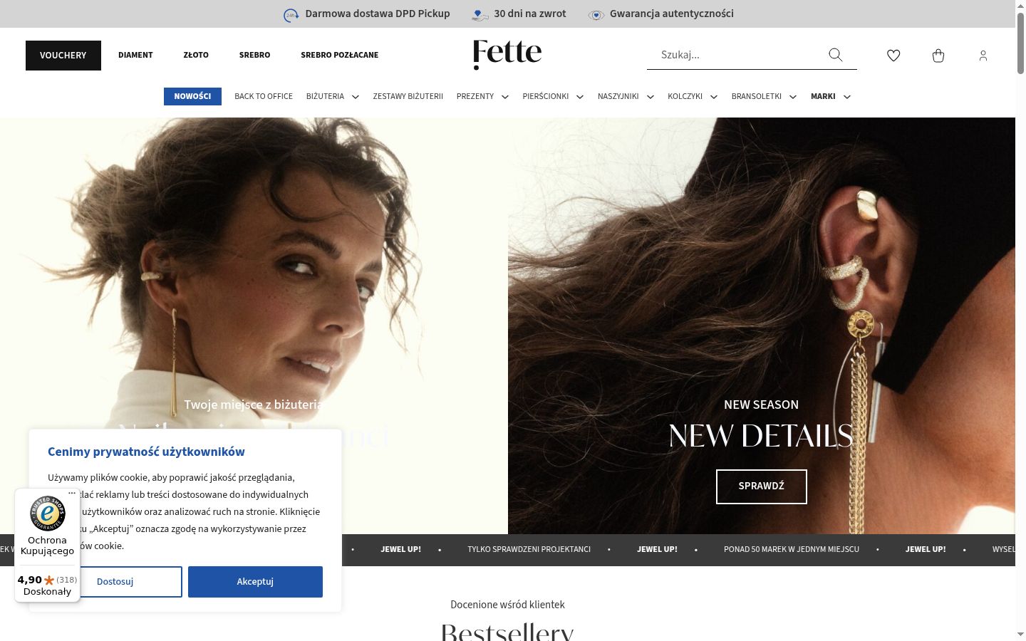 Skærmbillede af samtykkebanneret, som det blev vist før nogen interaktion