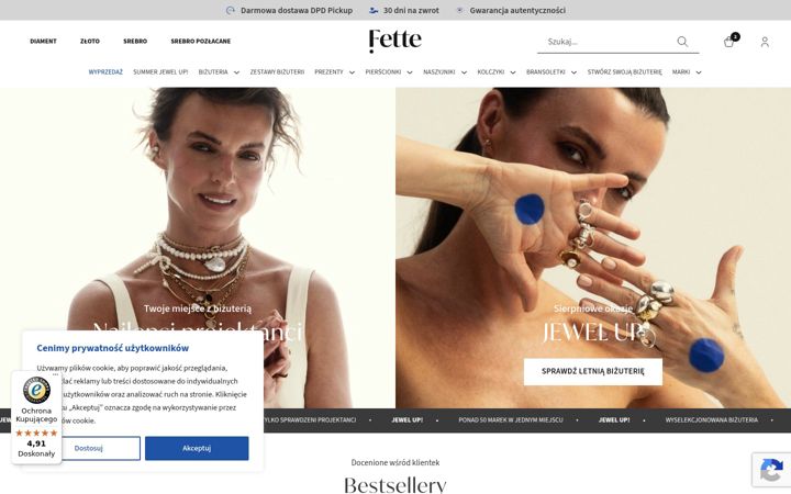 Screenshot of fettejewel.com