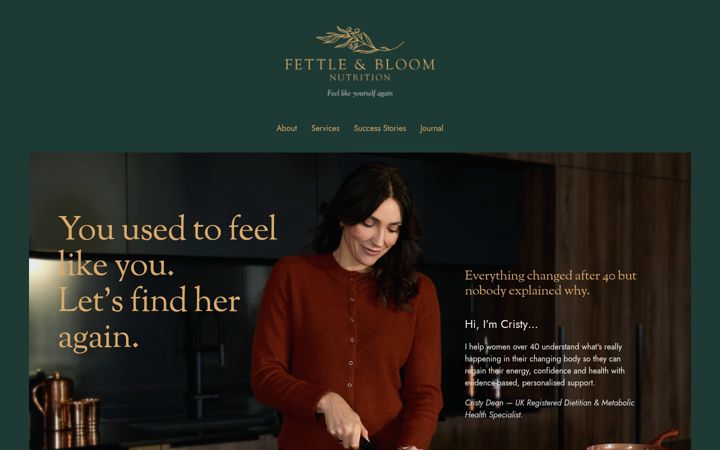 Screenshot of fettleandbloomnutrition.com