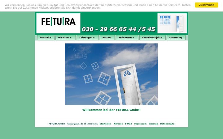 Skærmbillede af fetura-bauelemente.de