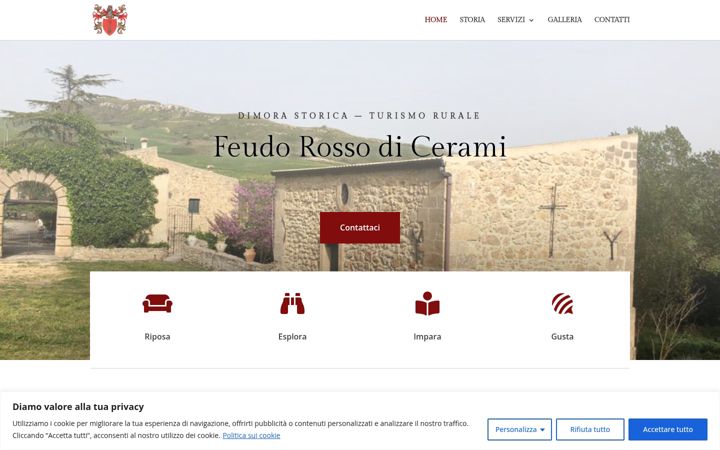 Screenshot of feudorossodicerami.it