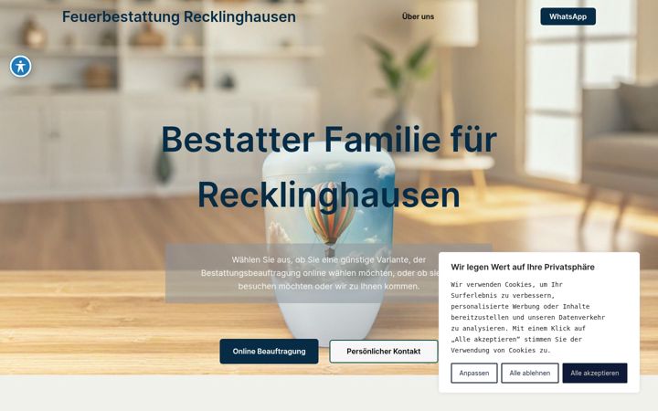 Screenshot of feuerbestattung-recklinghausen.de