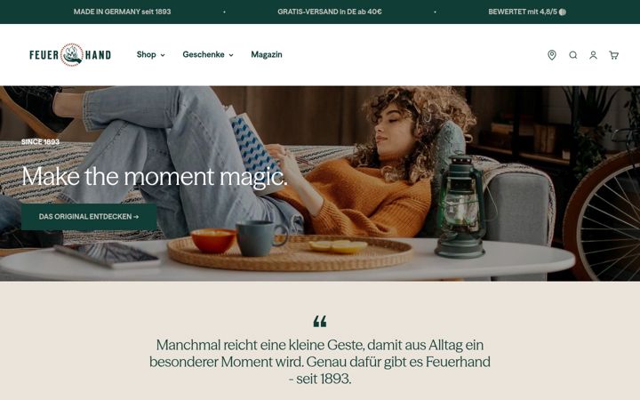 Screenshot of feuerhand.de