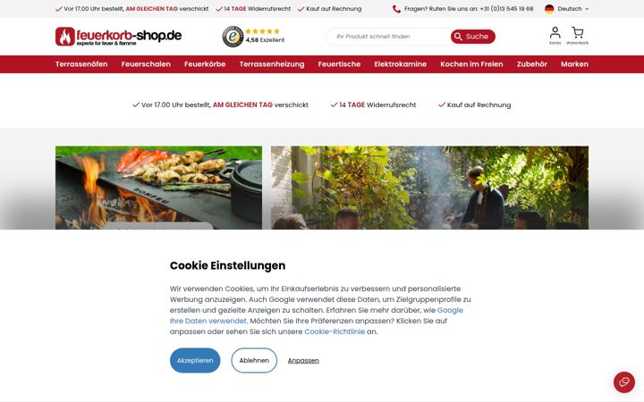 Screenshot ta' feuerkorb-shop.de