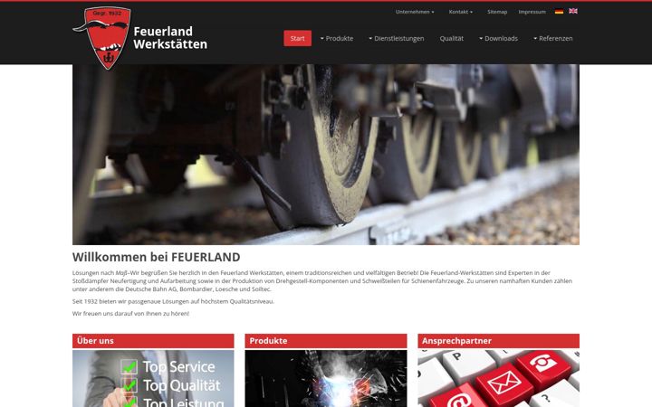 Screenshot of feuerland-werkstaetten.de