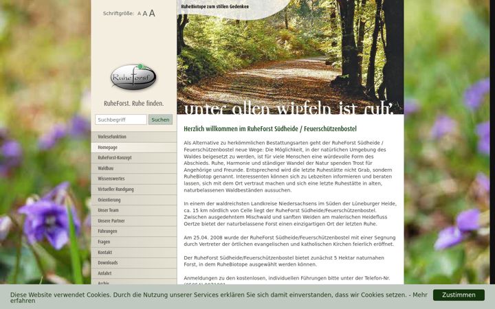 Screenshot of feuerschuetzenbostel-ruheforst.de