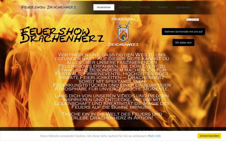 Screenshot ta' feuershow-drachenherz.de