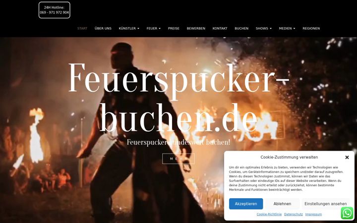 Screenshot of feuerspucker-buchen.de