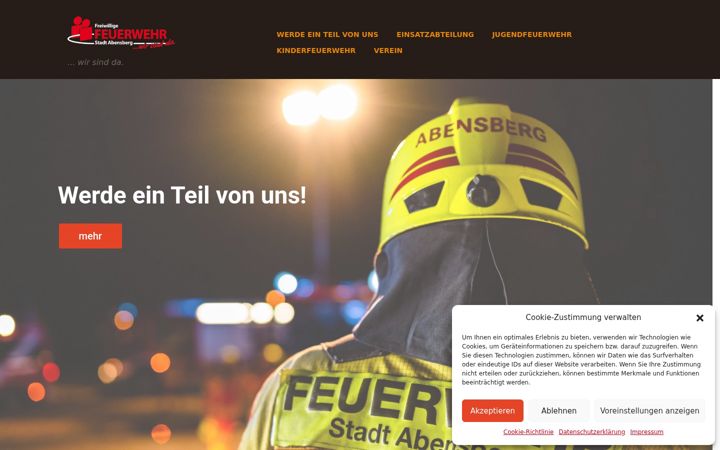 Screenshot of feuerwehr-abensberg.de