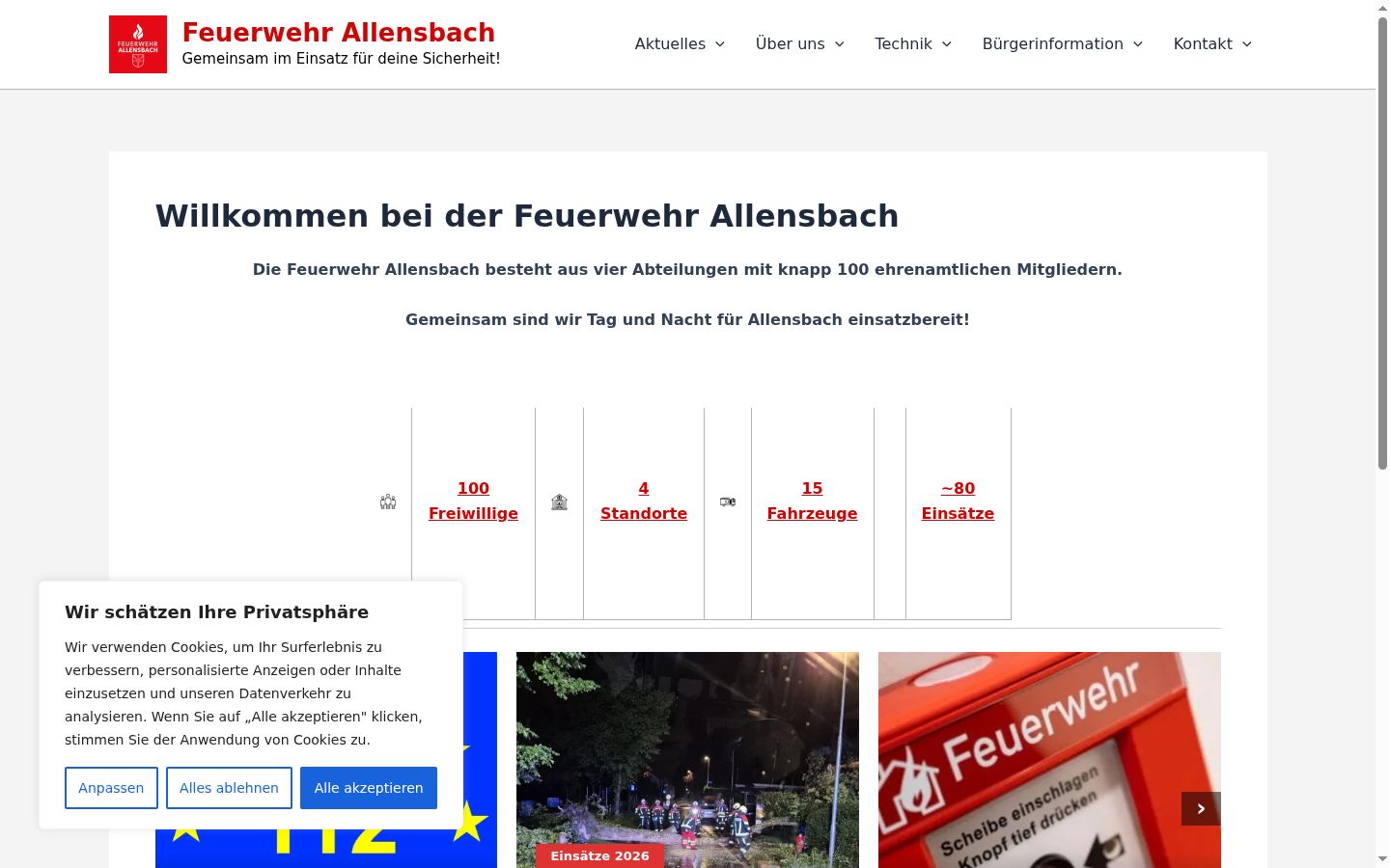 Screenshot of the consent banner shown before any interaction