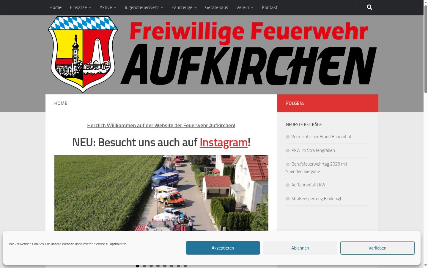 Screenshot of the consent banner shown before any interaction