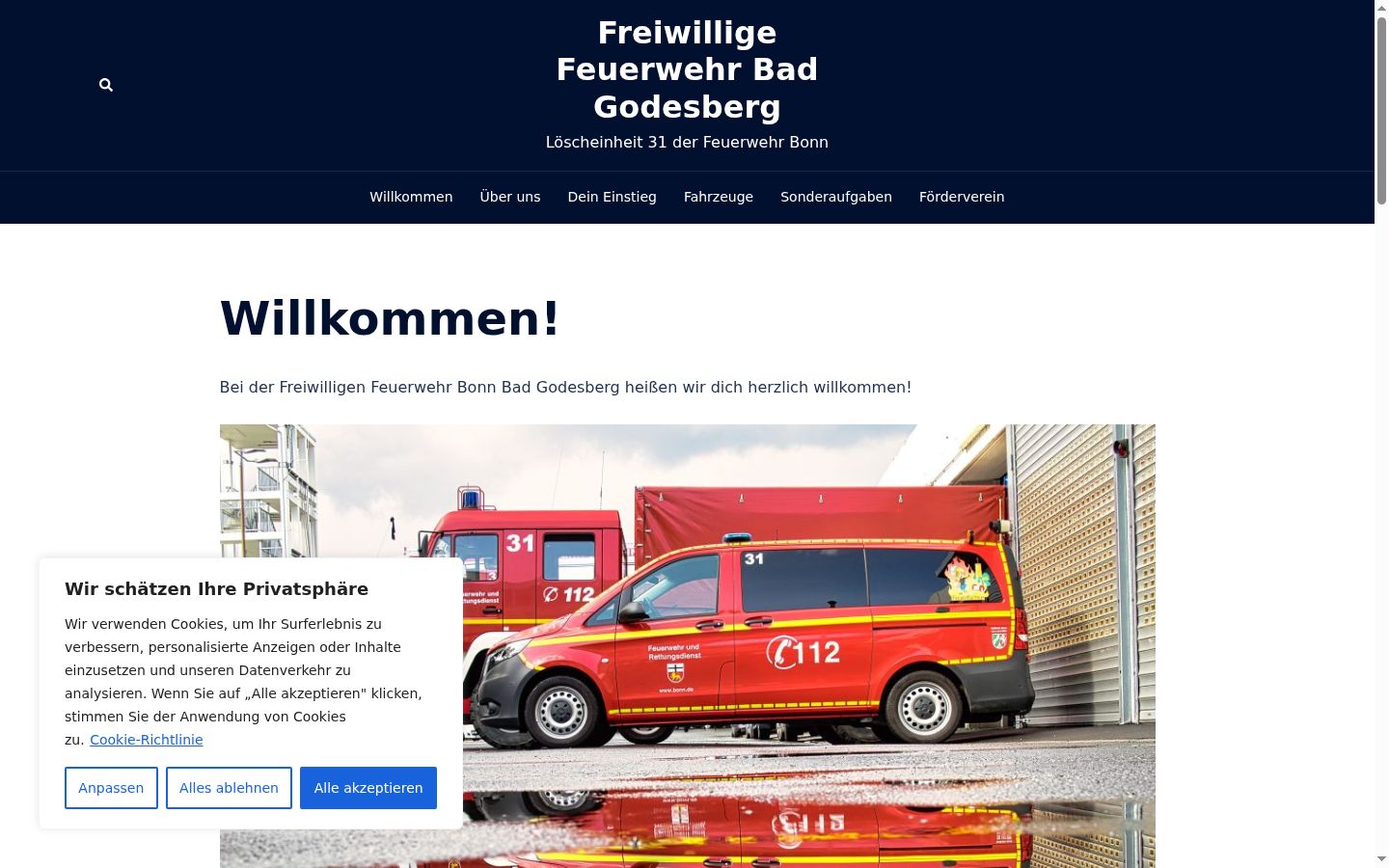 Screenshot van de toestemmingsbanner zoals getoond vóór enige interactie