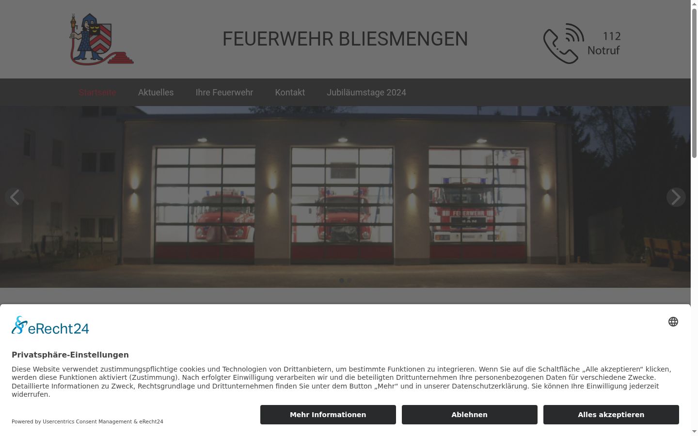 Screenshot of the consent banner shown before any interaction