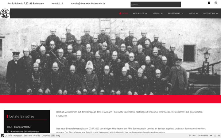 Skärmbild av feuerwehr-bodenstein.de